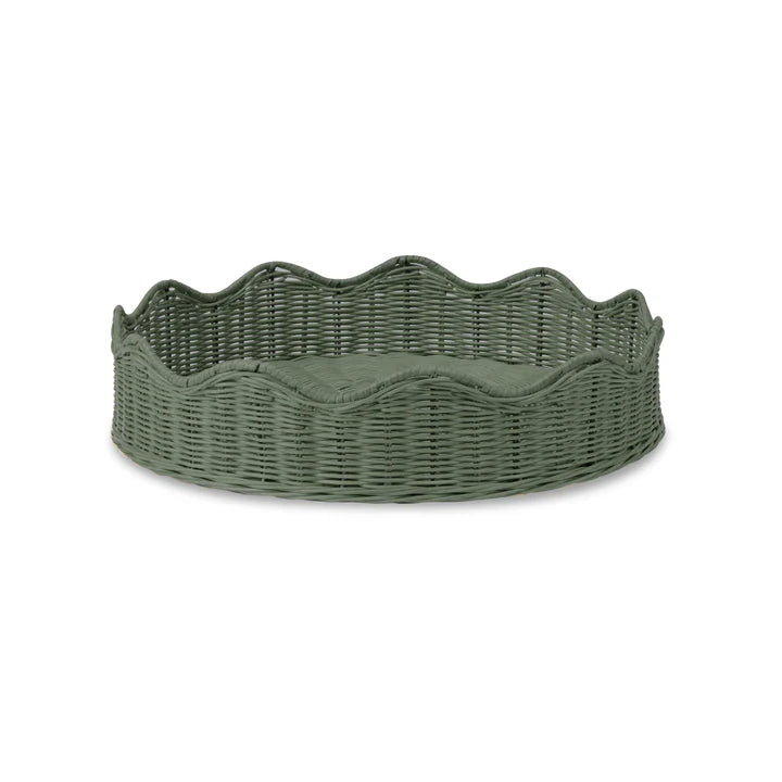 Mali Green Wavy Round Tray
