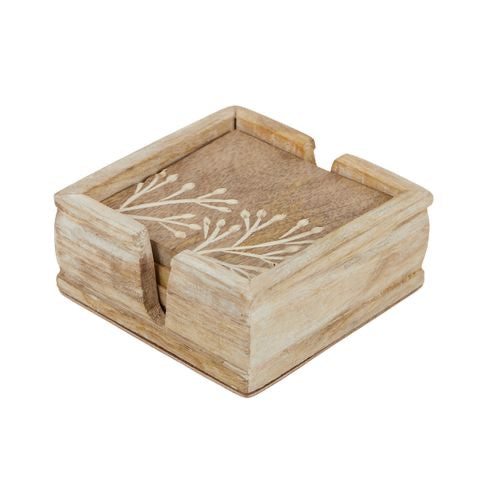 Meadow  Wood Coasters In Box S/4