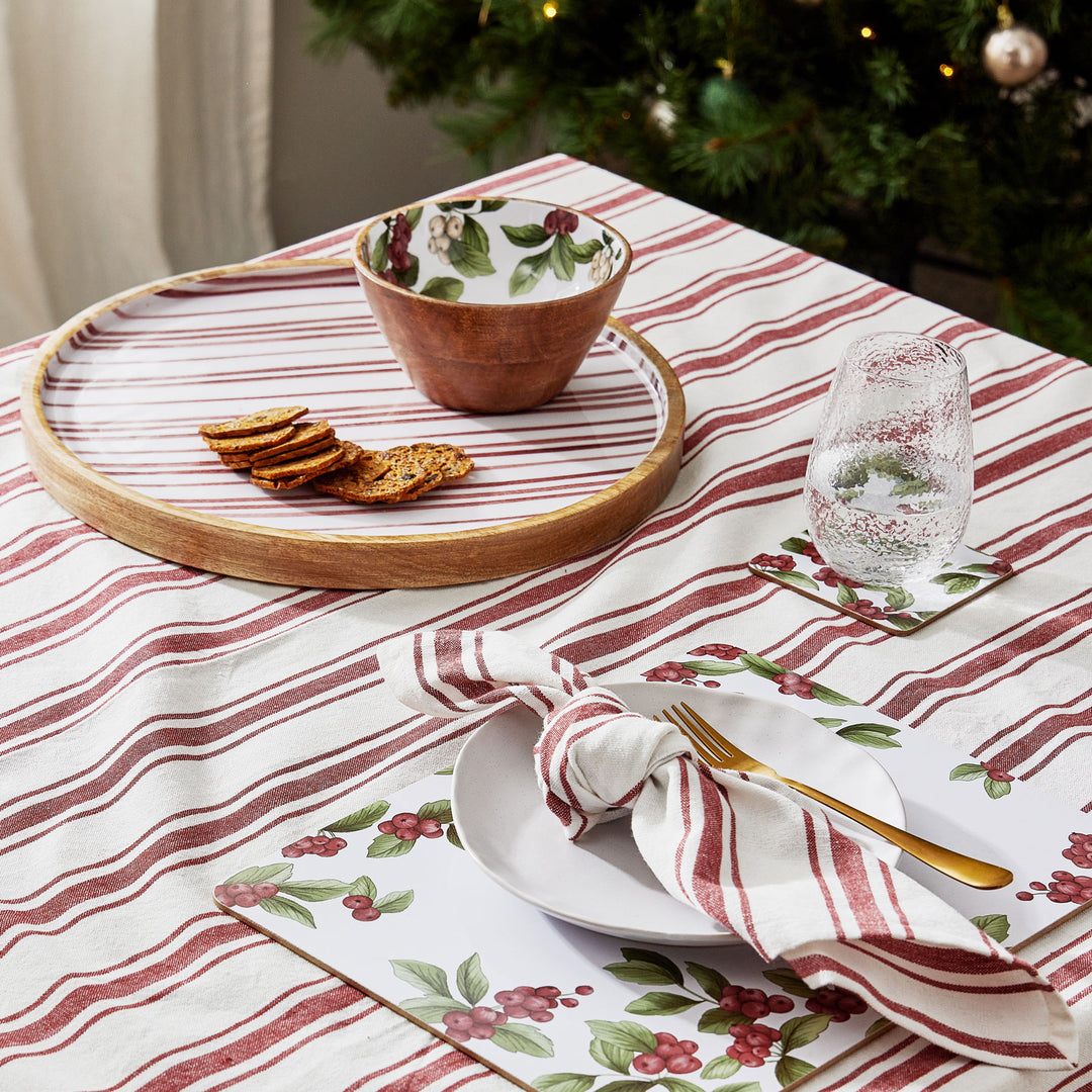Taylor Stripe Red Napkin Set