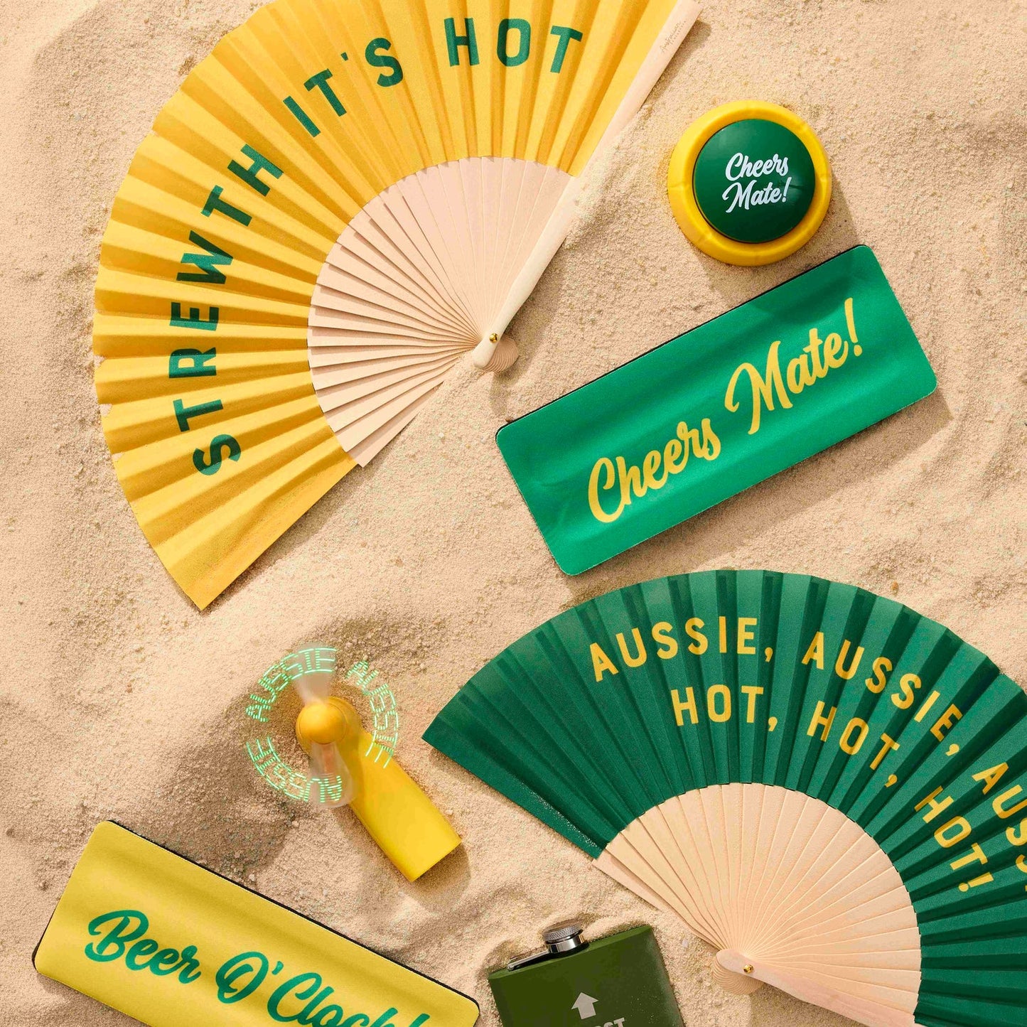 Crikey It’s Hot Light Up Fan Yellow