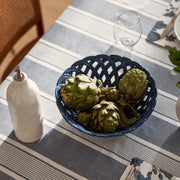 Lattice Woven Ceramic Blue Bowl D28x9cm