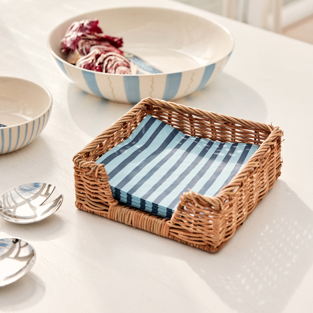 Niki Stripe Blue Paper Napkin Set 20Pc