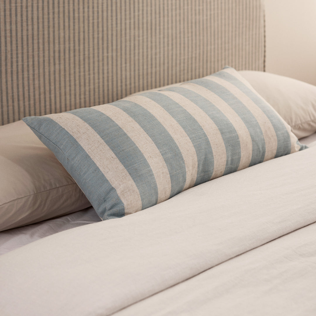 Rye Sky Blue Stripe Cushion