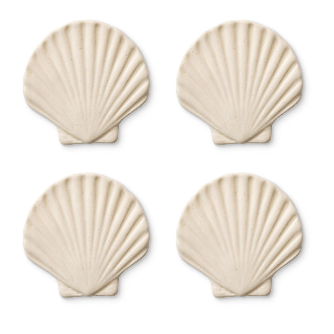 Seashell Off White Coaster Set/4