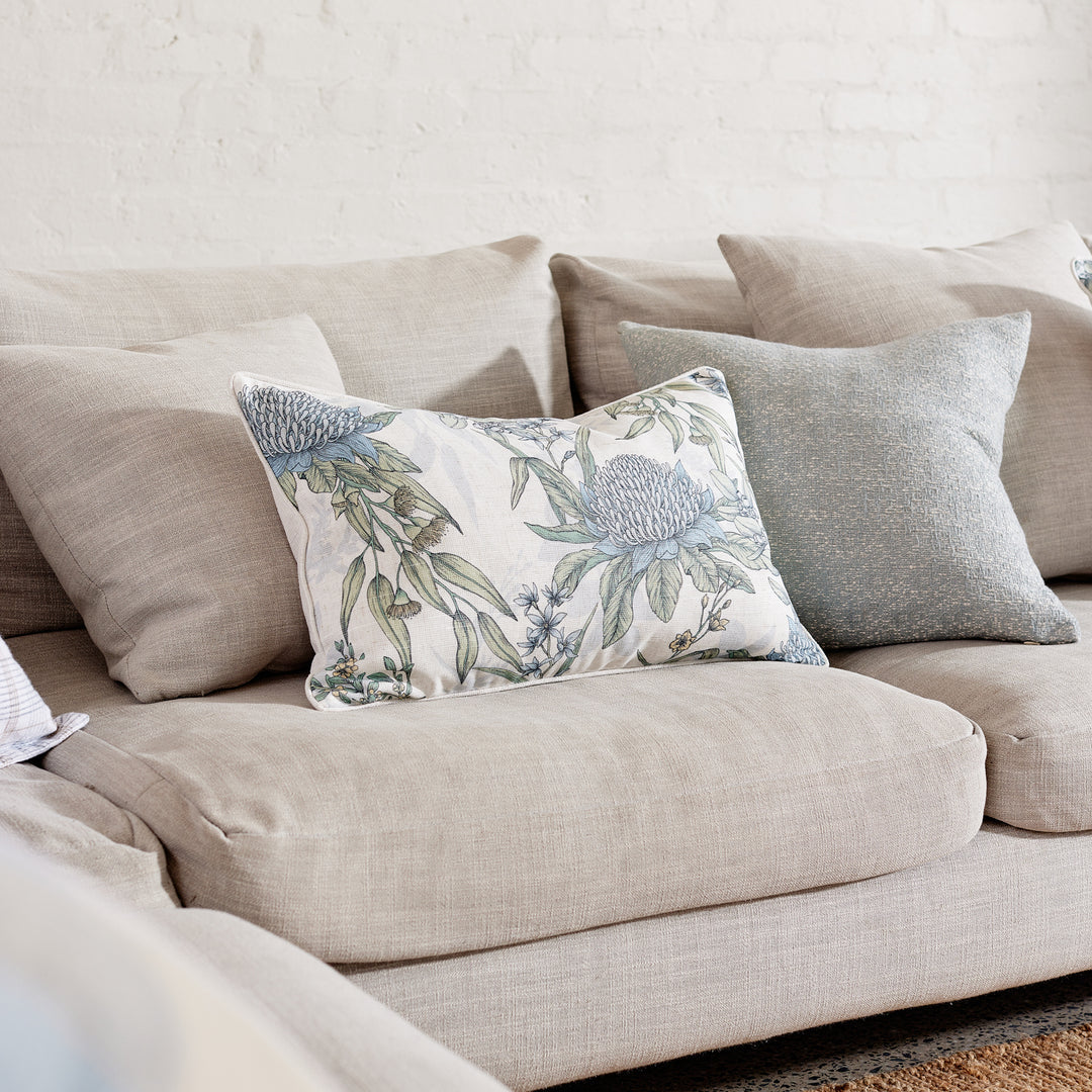 Glenelg White/Blue Cushion - Madras Link