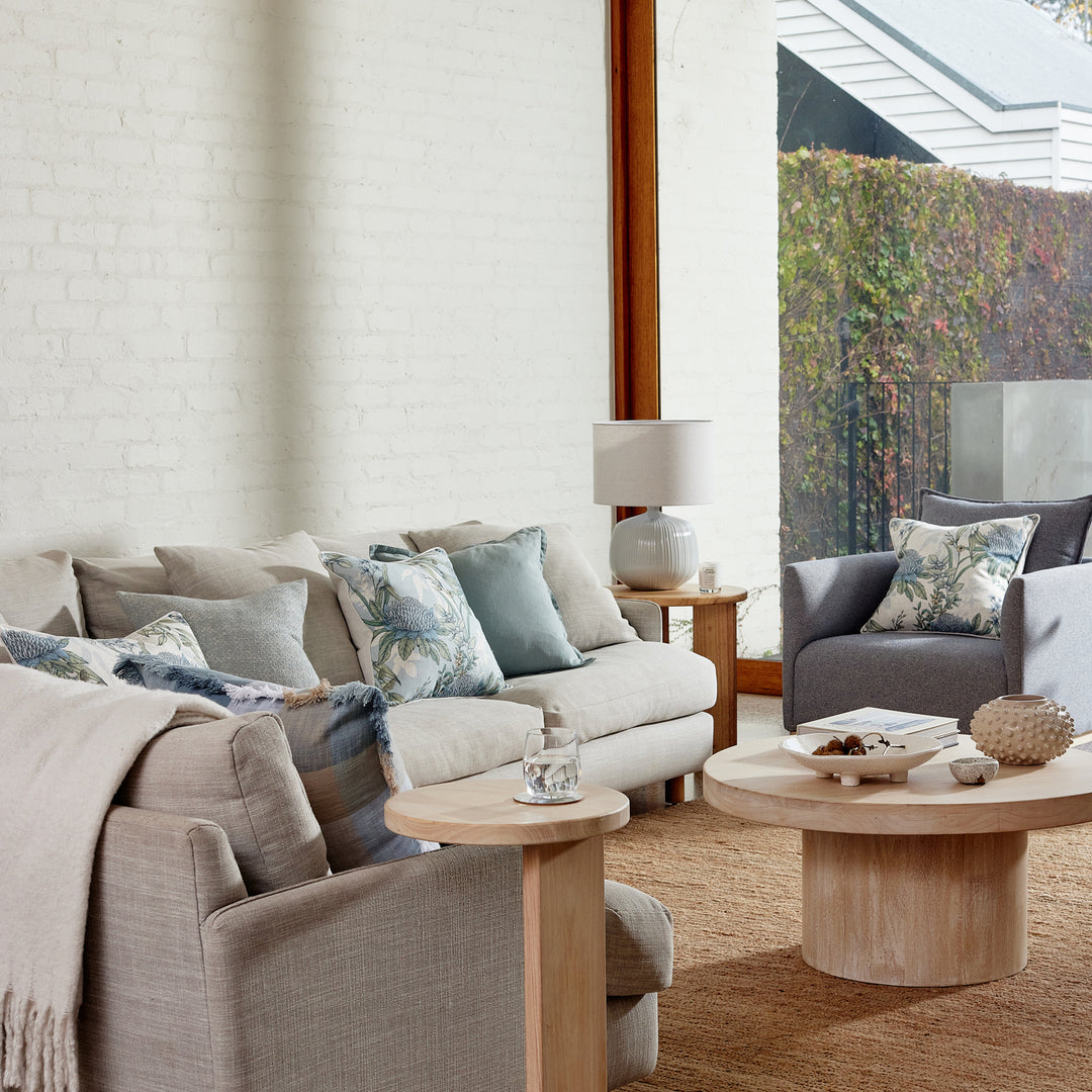 Glenelg White/Blue Cushion - Madras Link