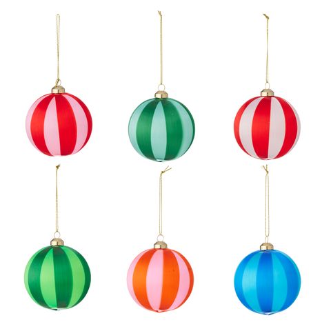 Silk Pop Stripe Baubles