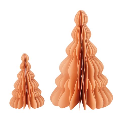 Set of 2 Curved Paper Tree Peach