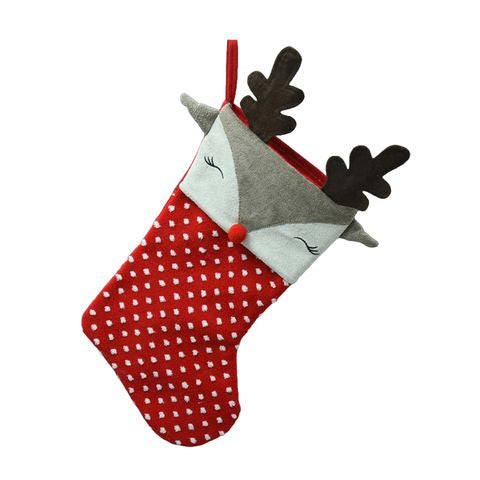 Deer Face Christmas Stocking