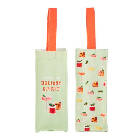 Xmas Cocktail Cotton Bottle Bag