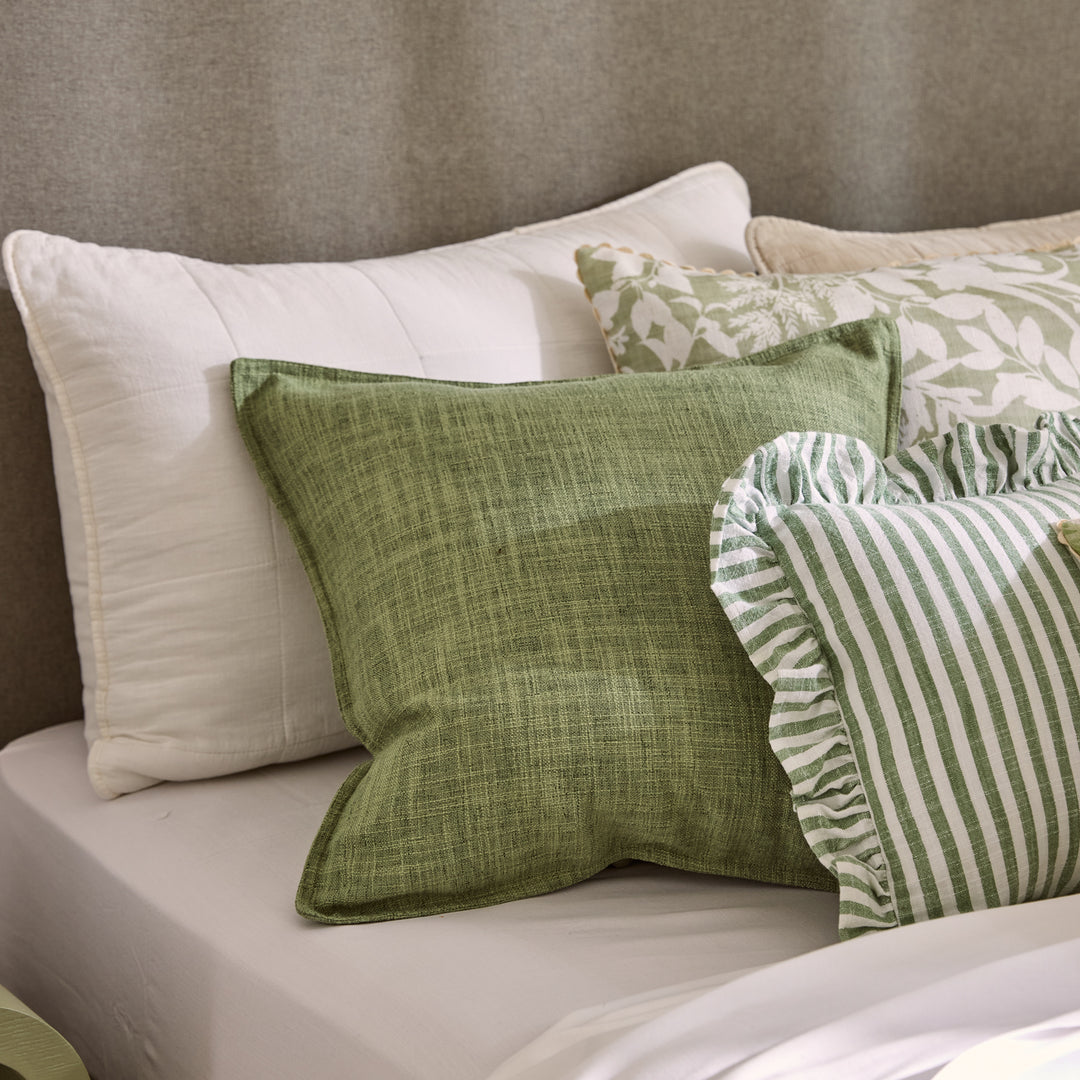 Ruffles Green Cushion 35 x 70cm