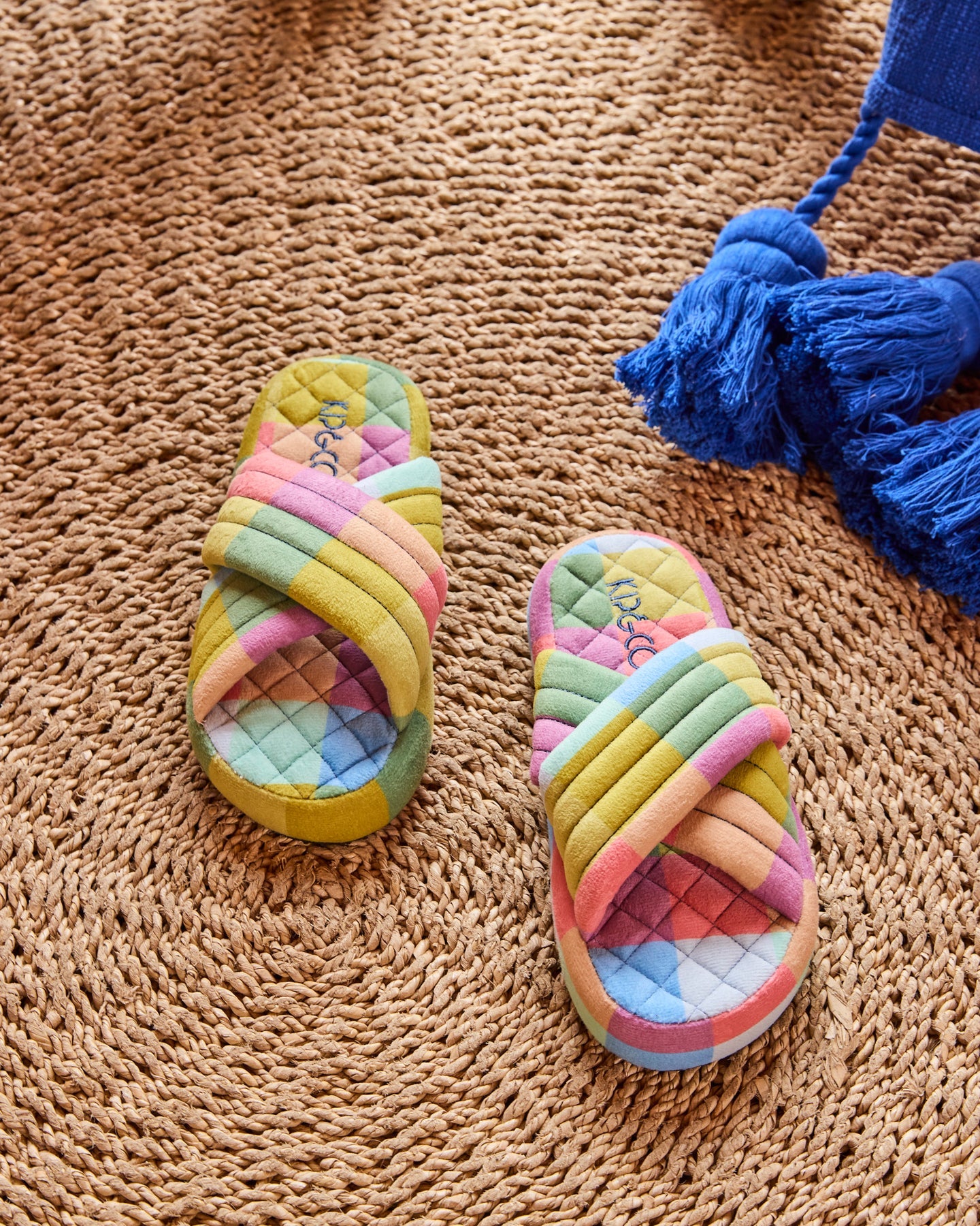 Florida Tartan Quilted Velvet Adult Slipper