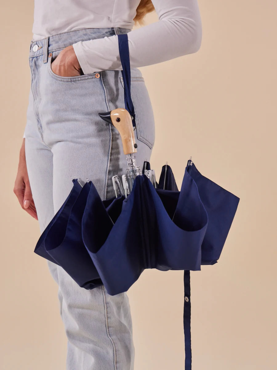 Navy Compact Duck Umbrella