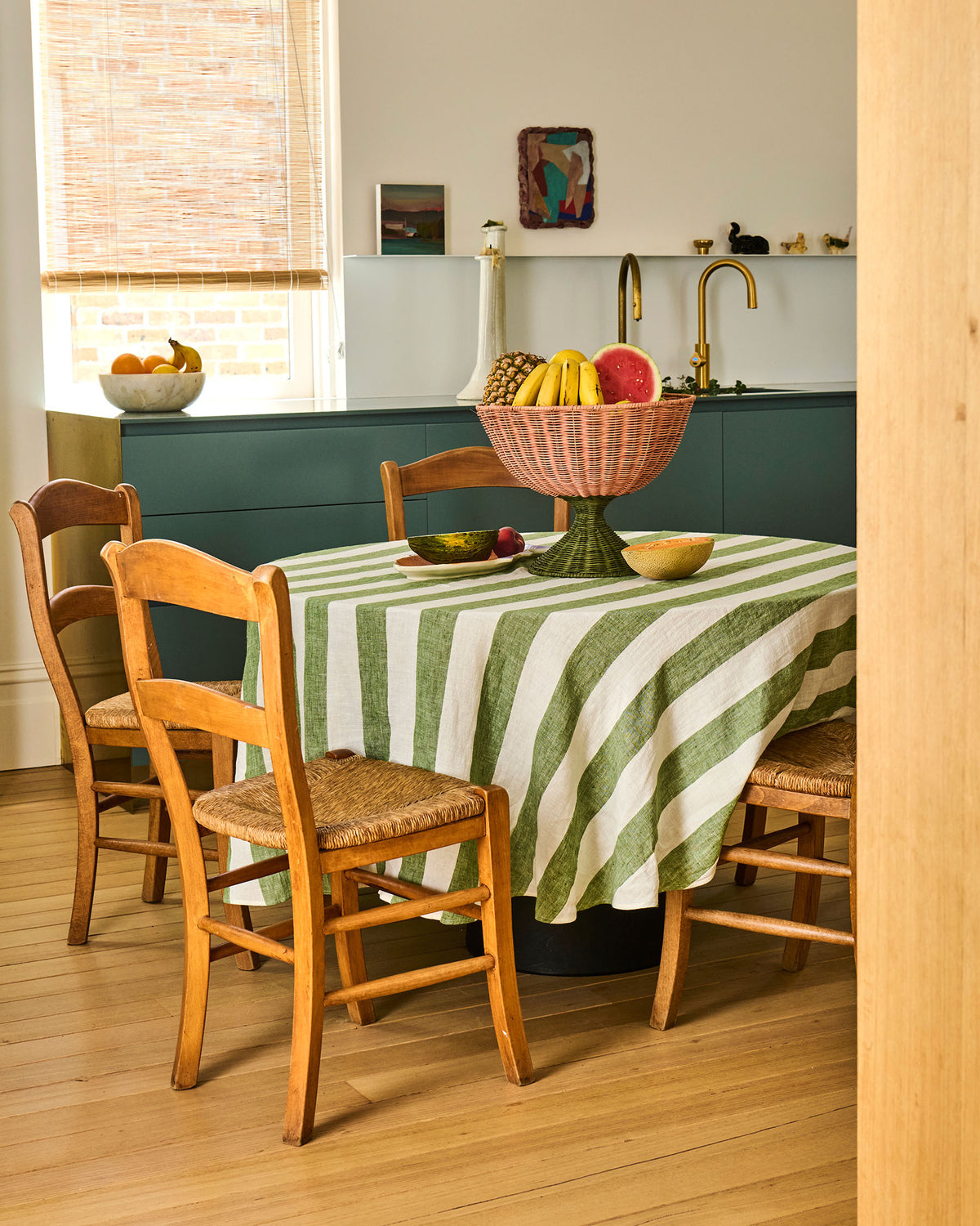 Moss Stripe Tablecloth Rectangular