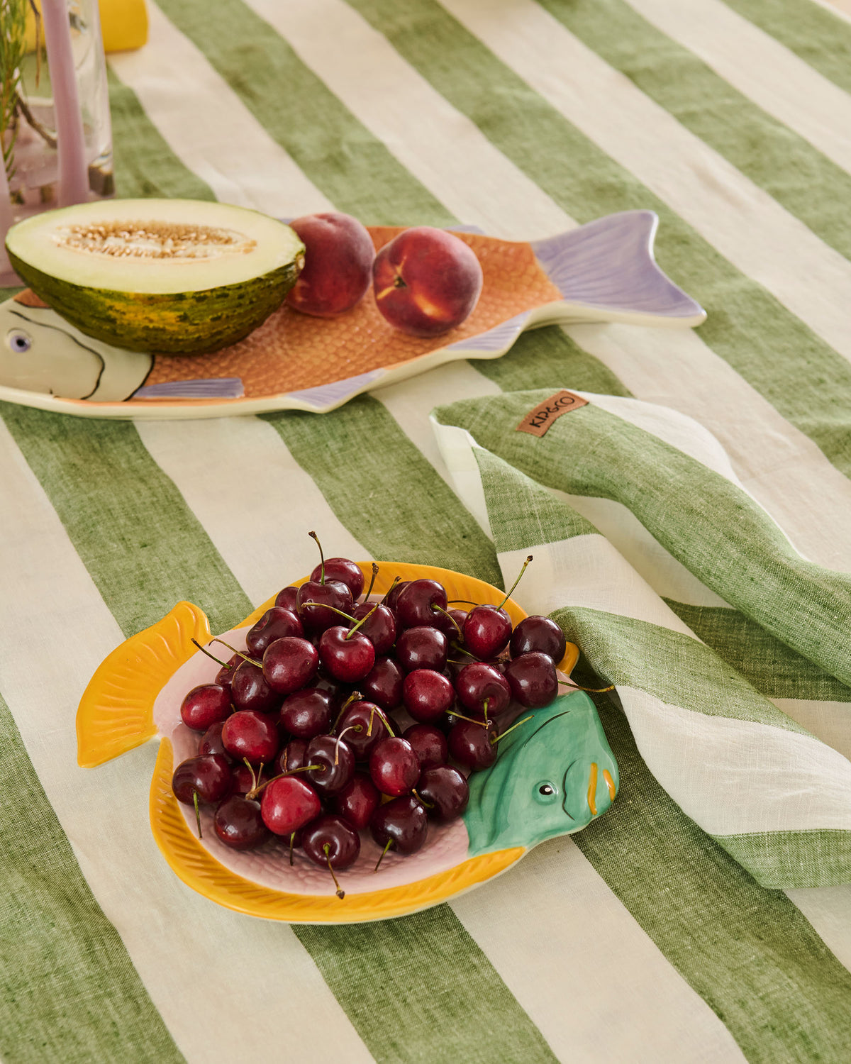 Moss Stripe Tablecloth Rectangular