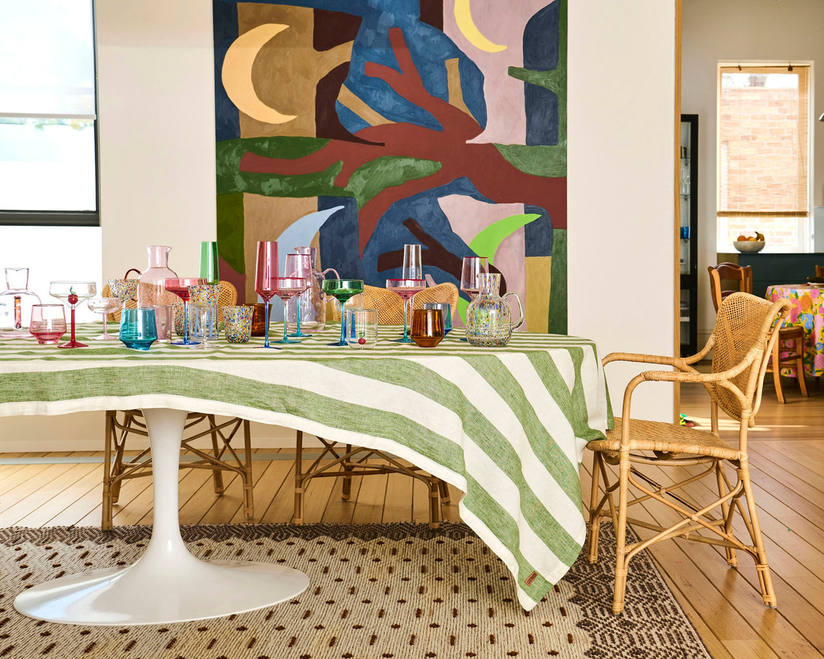 Moss Stripe Tablecloth Rectangular