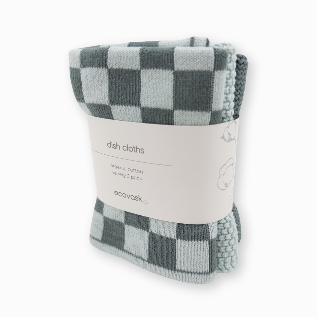 Dishcloth Variety 3pk - Sea Foam Chequer