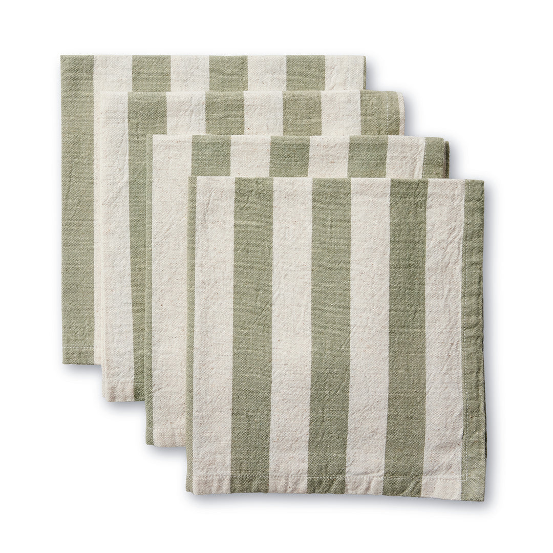 Estelle Green Stripe Napkin Set/4