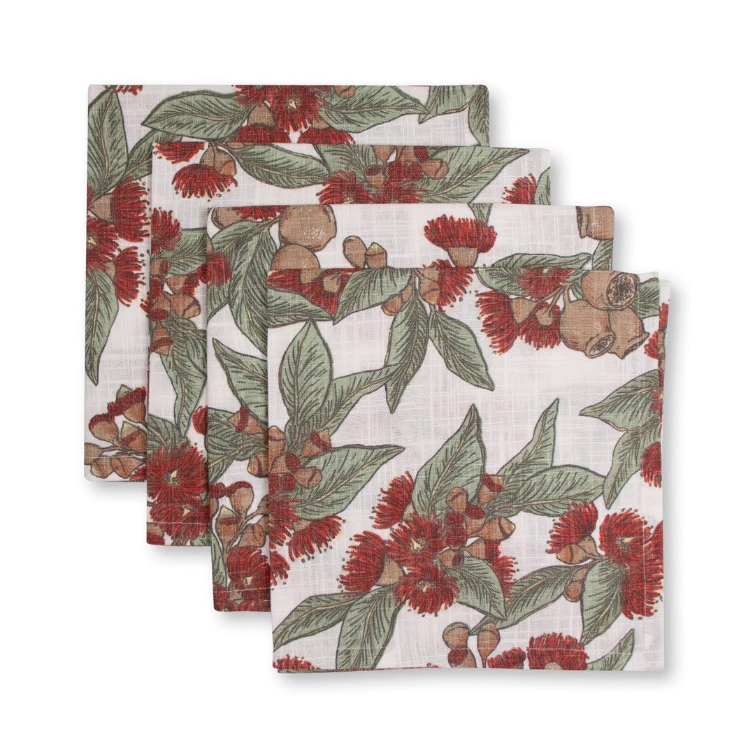 Natalie Red Napkin Set/4