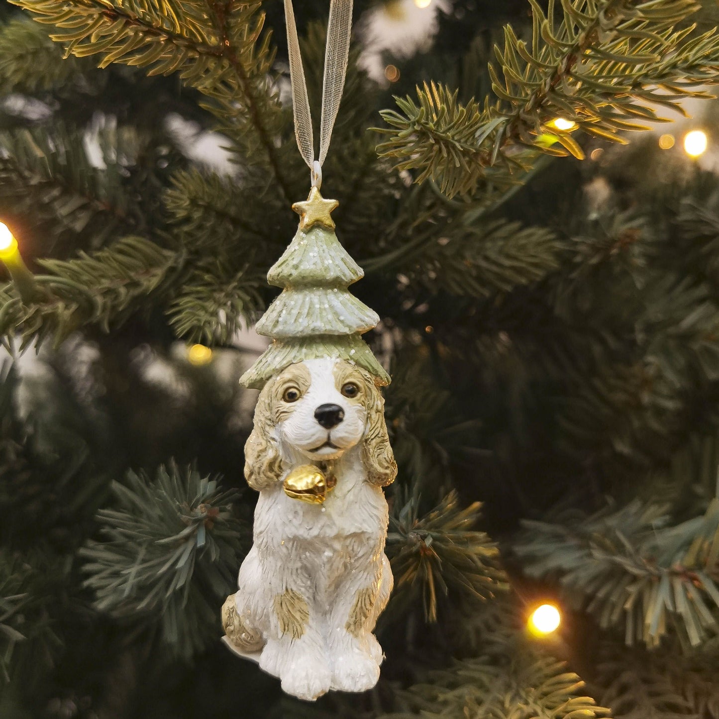 Dog with Tree Hat Hanging Decoration
