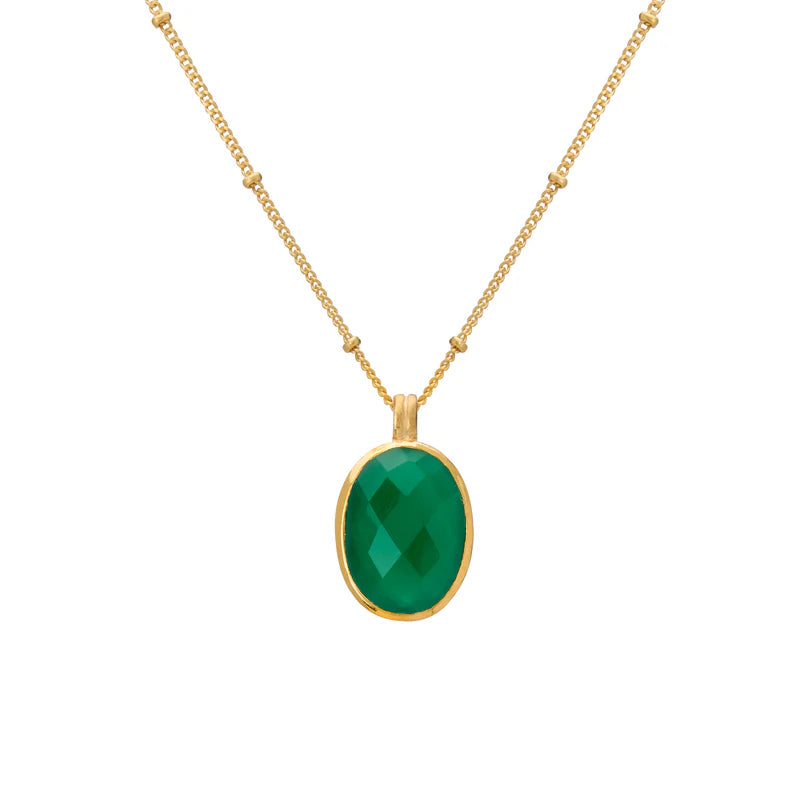 Wandering Soul Green Onyx Pendant Necklace - Murkani