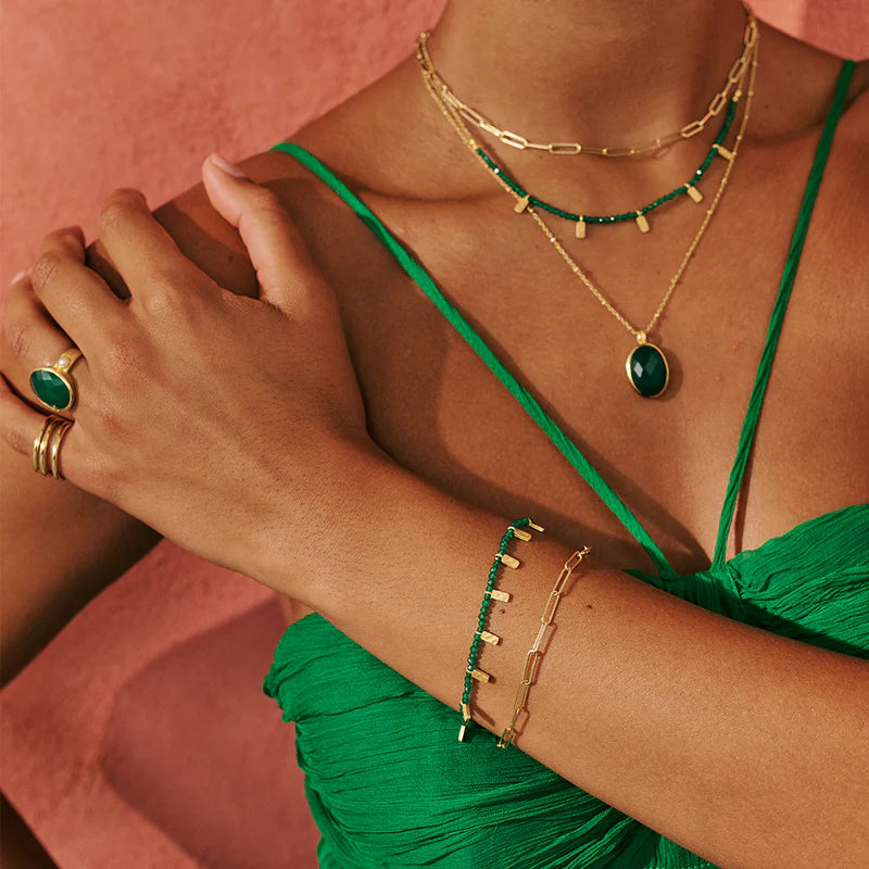 Wandering Soul Green Onyx Pendant Necklace - Murkani