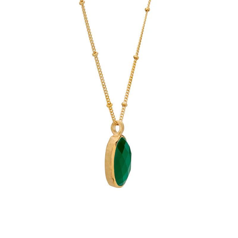 Wandering Soul Green Onyx Pendant Necklace - Murkani
