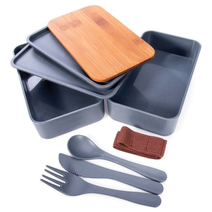 For The Earth Wheat Straw Bento Box With Cutlery