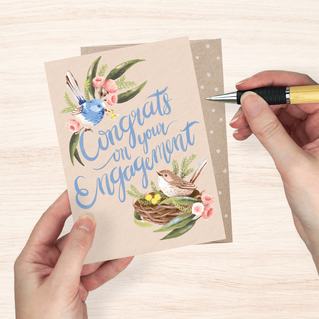 Engagement Wrens Greeting Card