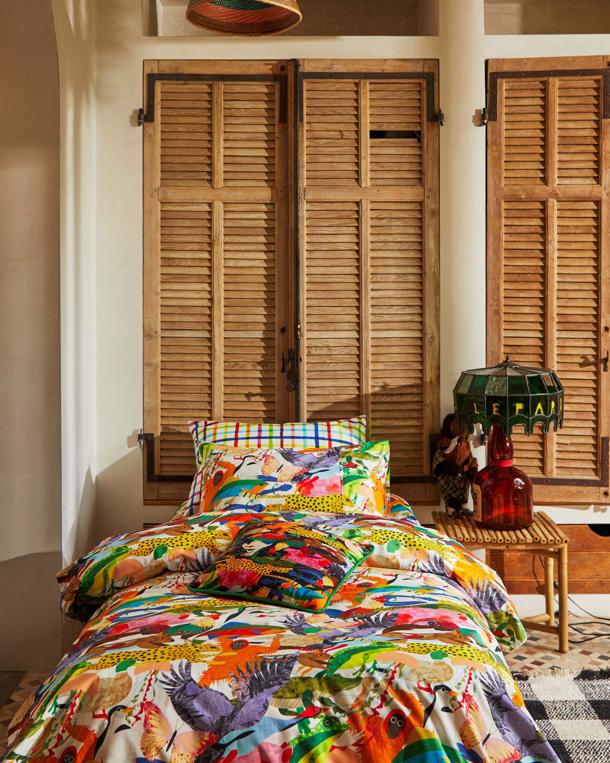 Black & White Gingham Jute Floor Mat