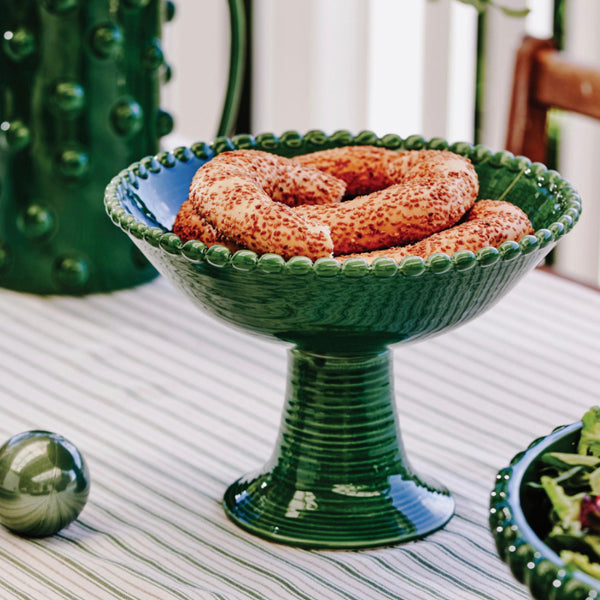 Eden Green Pedestal Bowl - Madras Link
