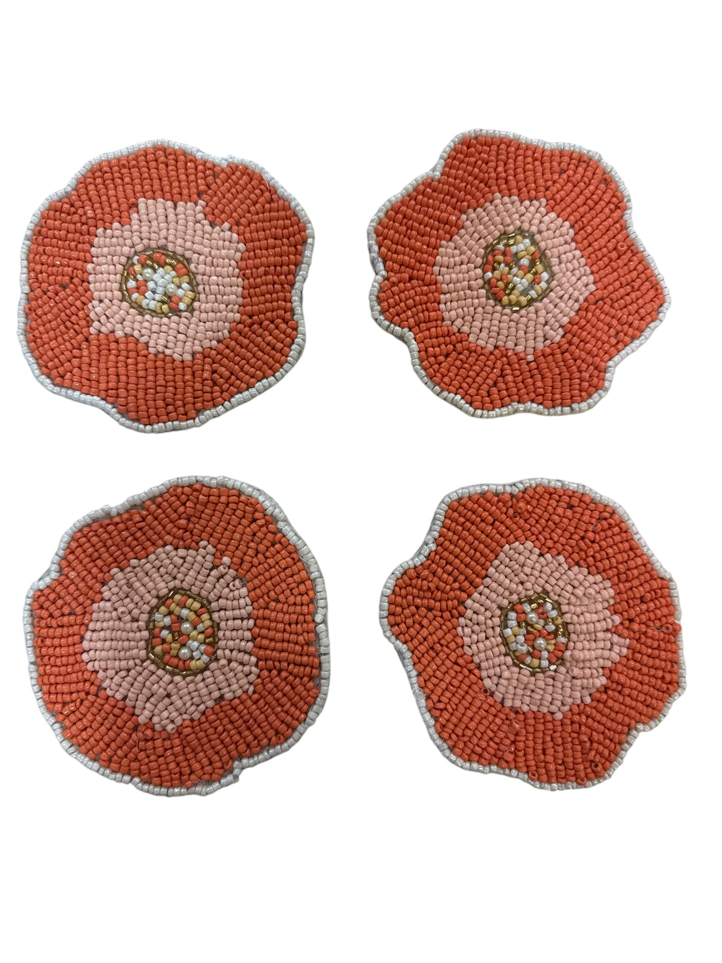 Flora Beaded Coaster S/4