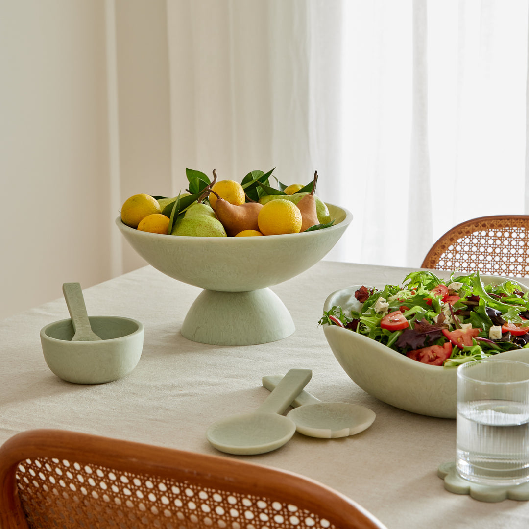 Aries Sage Green Salad Server Set - Madras Link