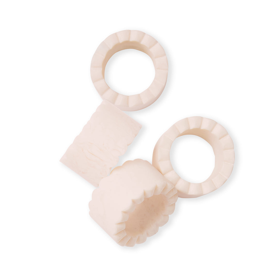 Aries Pink Scallop Napkin Ring Set/4 - Madras Link