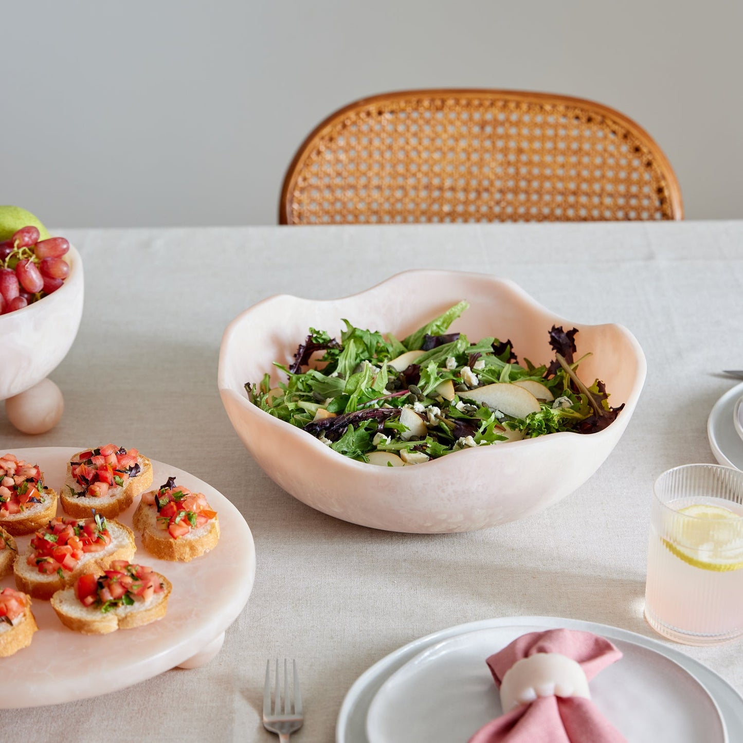Aries Pink Wavy Salad Bowl - Madras Link