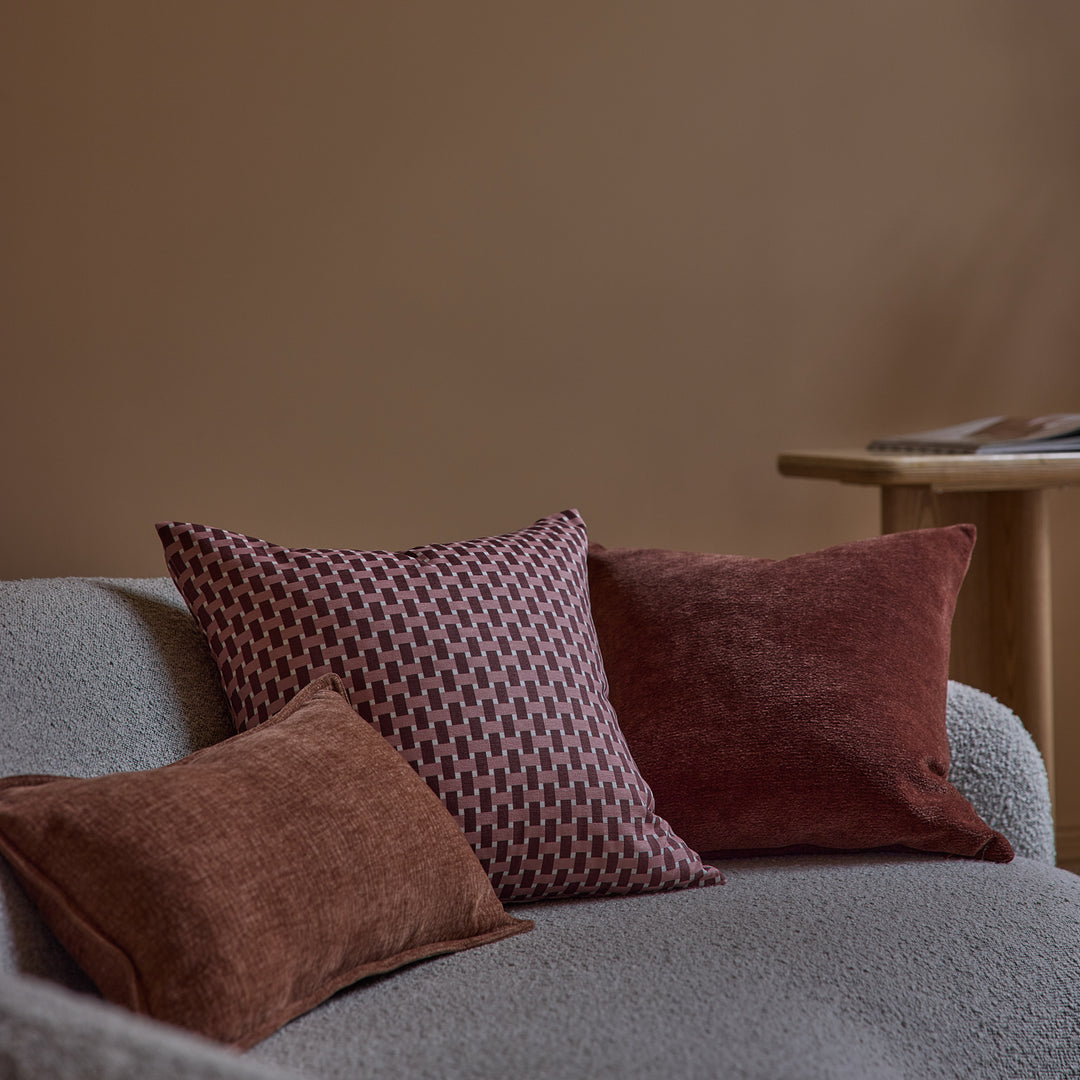 Gracie Check Rosewood Cushion
