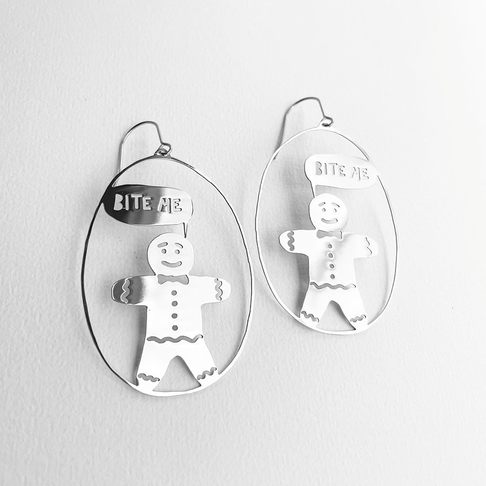Bite Me Gingerbread In Silver - Denz