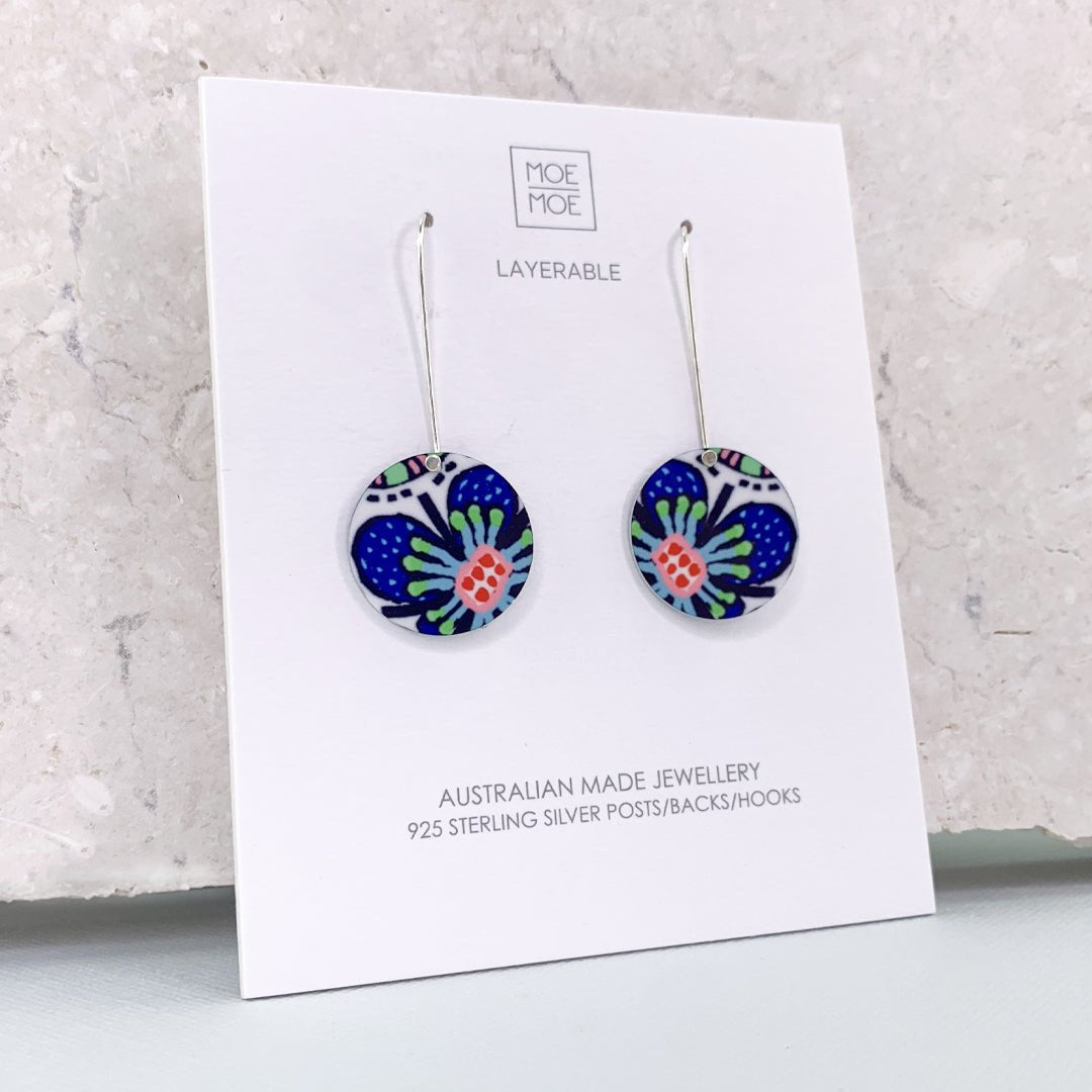 Miss Moresby Ballyhoo Circle Drop Earrings- Moe Moe