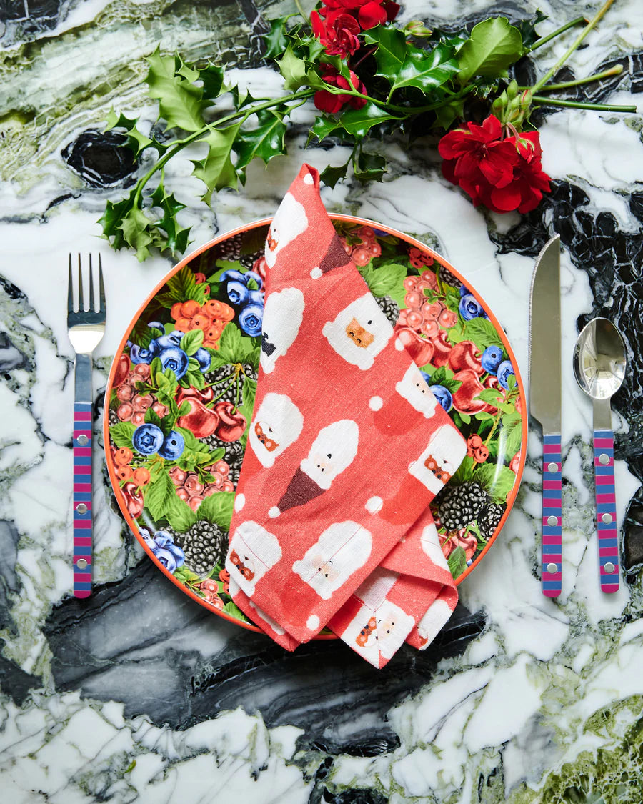 HoHoHo Red Linen 4P Napkin Set - Kip&Co