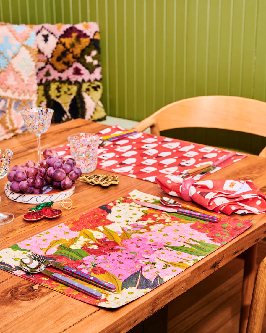 HoHoHo Red Linen 4P Napkin Set - Kip&Co