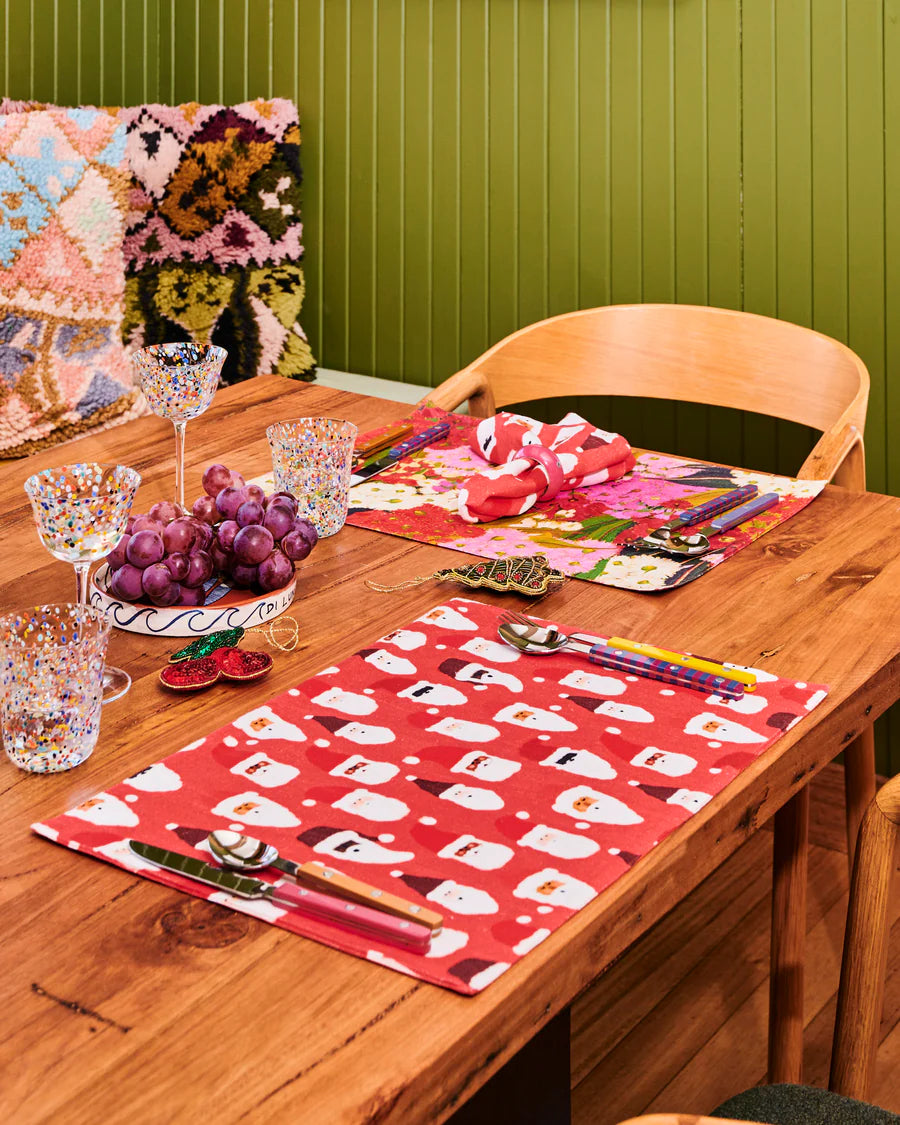 HoHoHo Red Linen 4P Napkin Set - Kip&Co