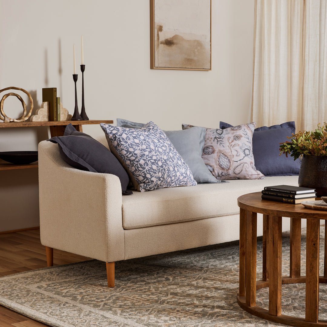 Riley Denim Blue Linen Cushion