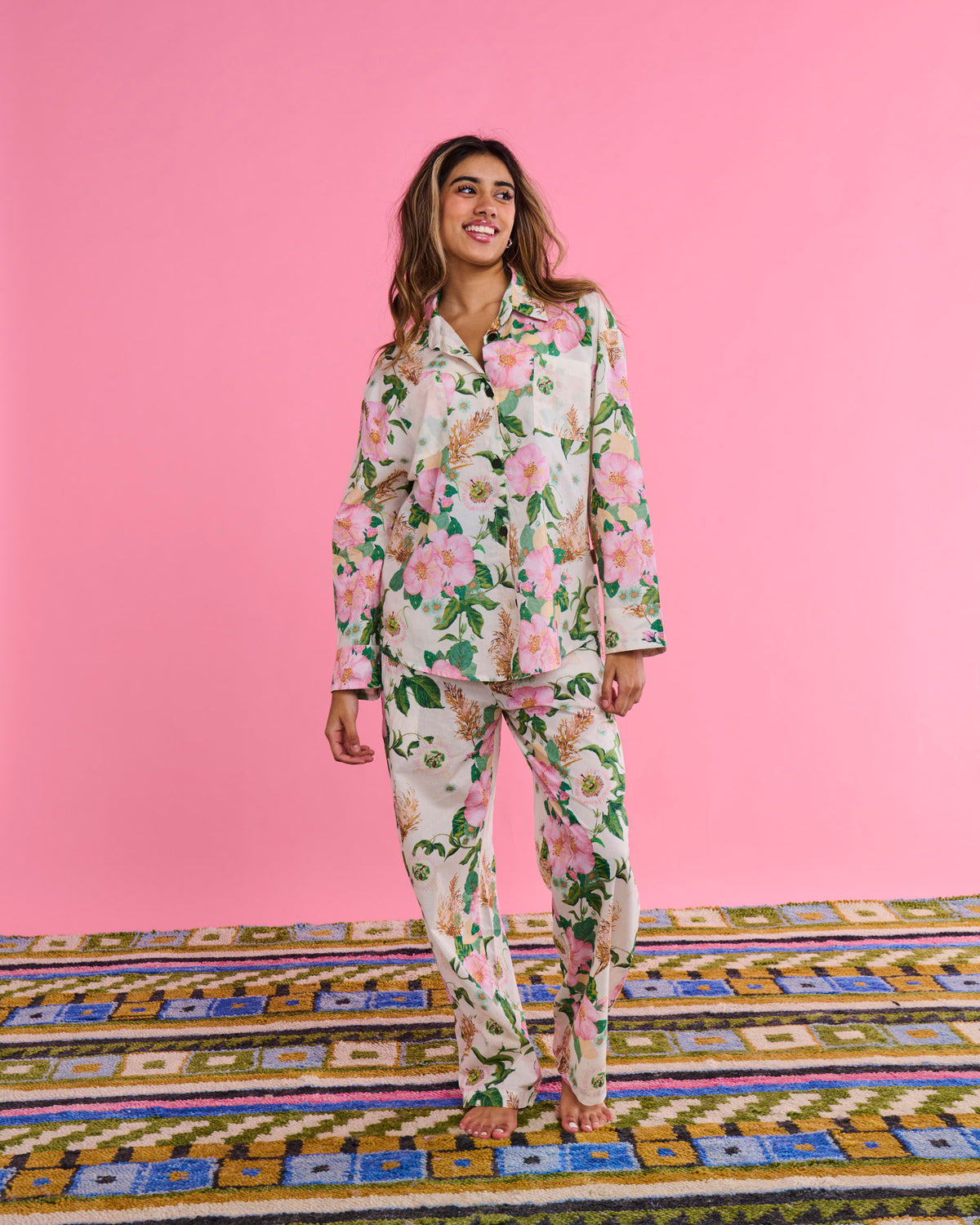 Sunday Stroll Organic Cotton Long Sleeve Shirt & Pant Pyjama Set - Kip&Co