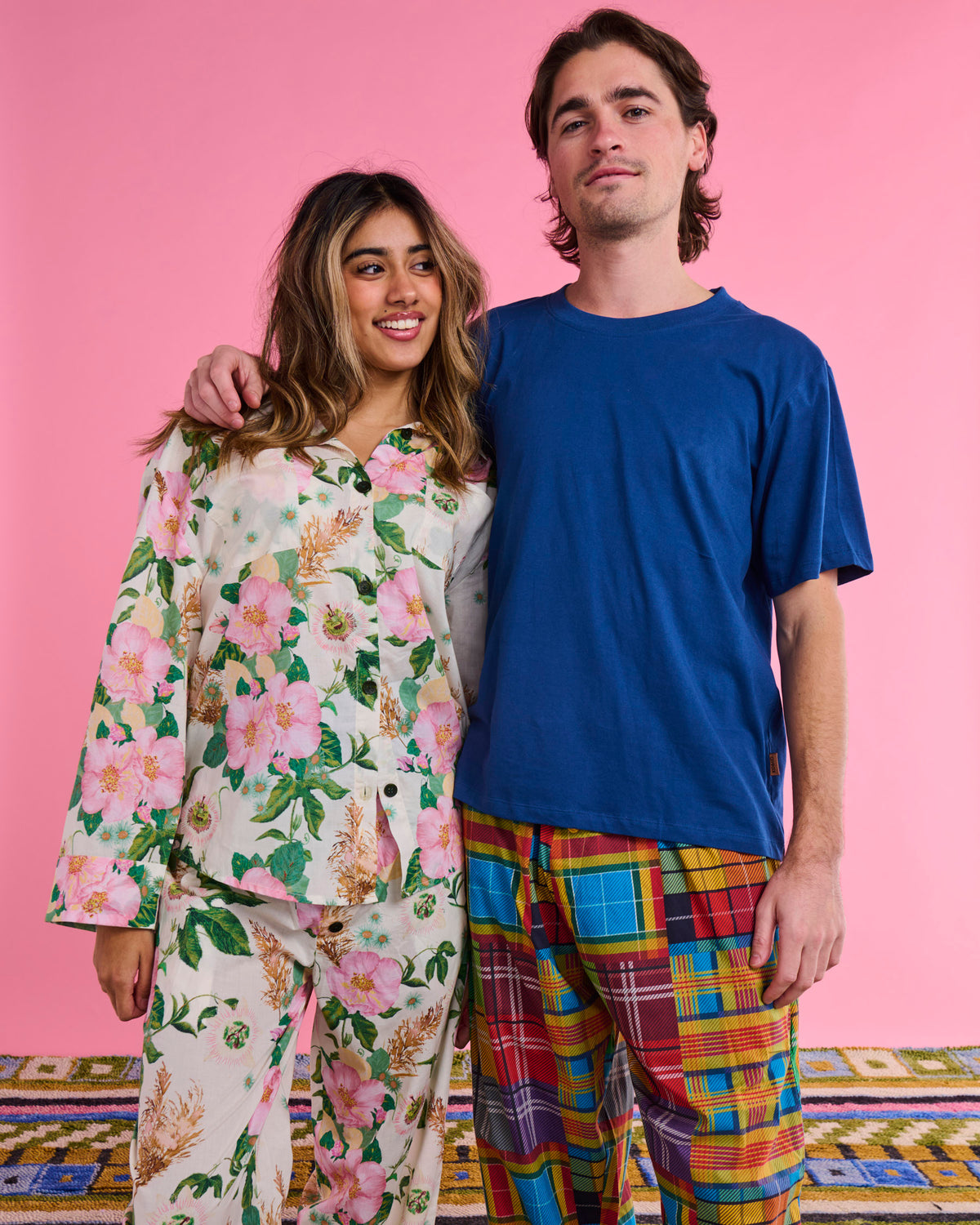 Sunday Stroll Organic Cotton Long Sleeve Shirt & Pant Pyjama Set - Kip&Co