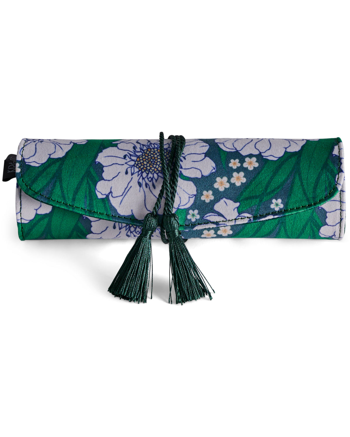 Tumbling Flowers Green Velvet Jewellery Roll - Kip&Co