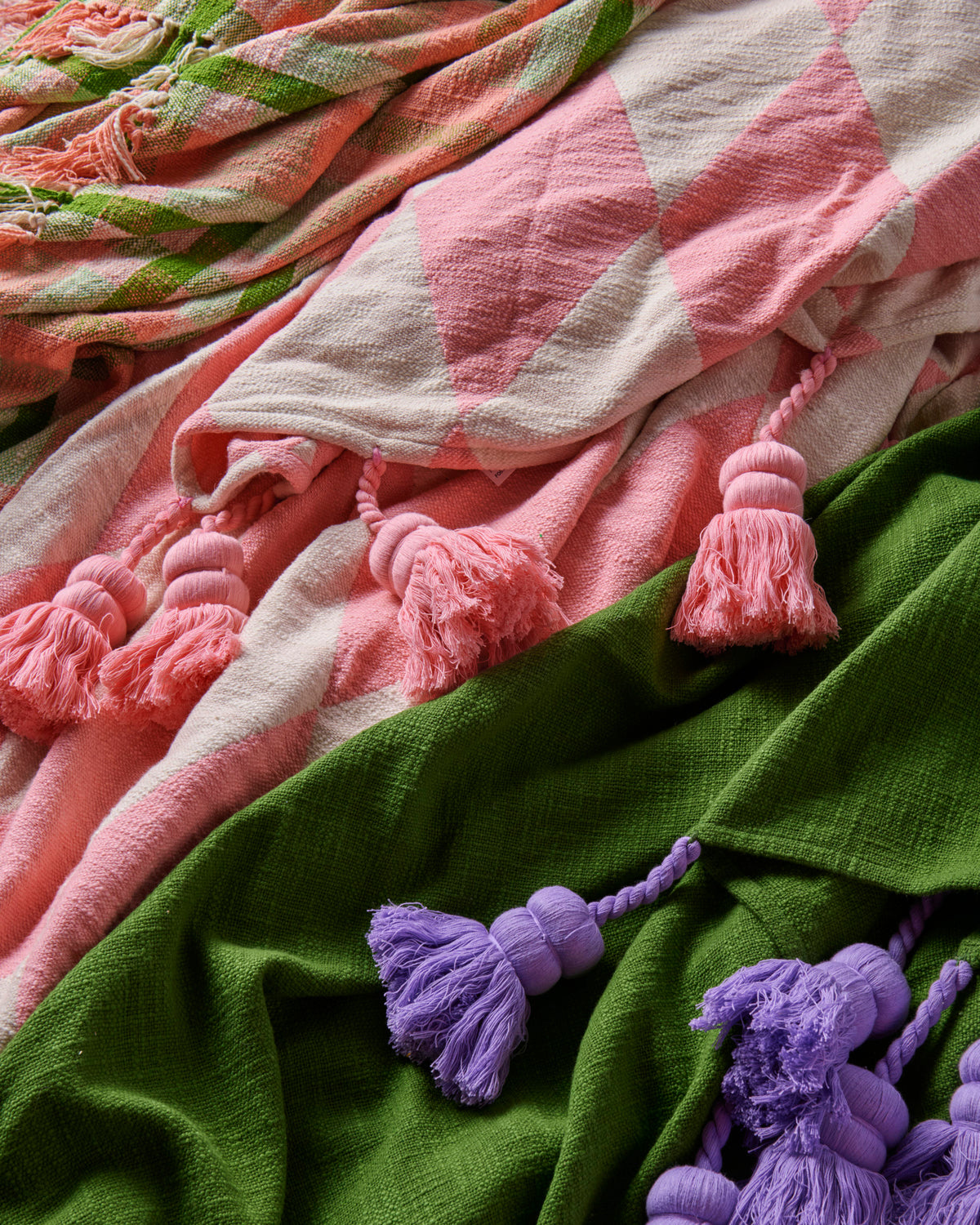 Green With Envy Tassel Throw