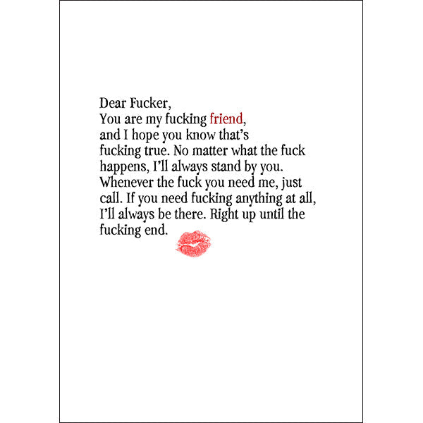 Dear Fucker Greeting Card