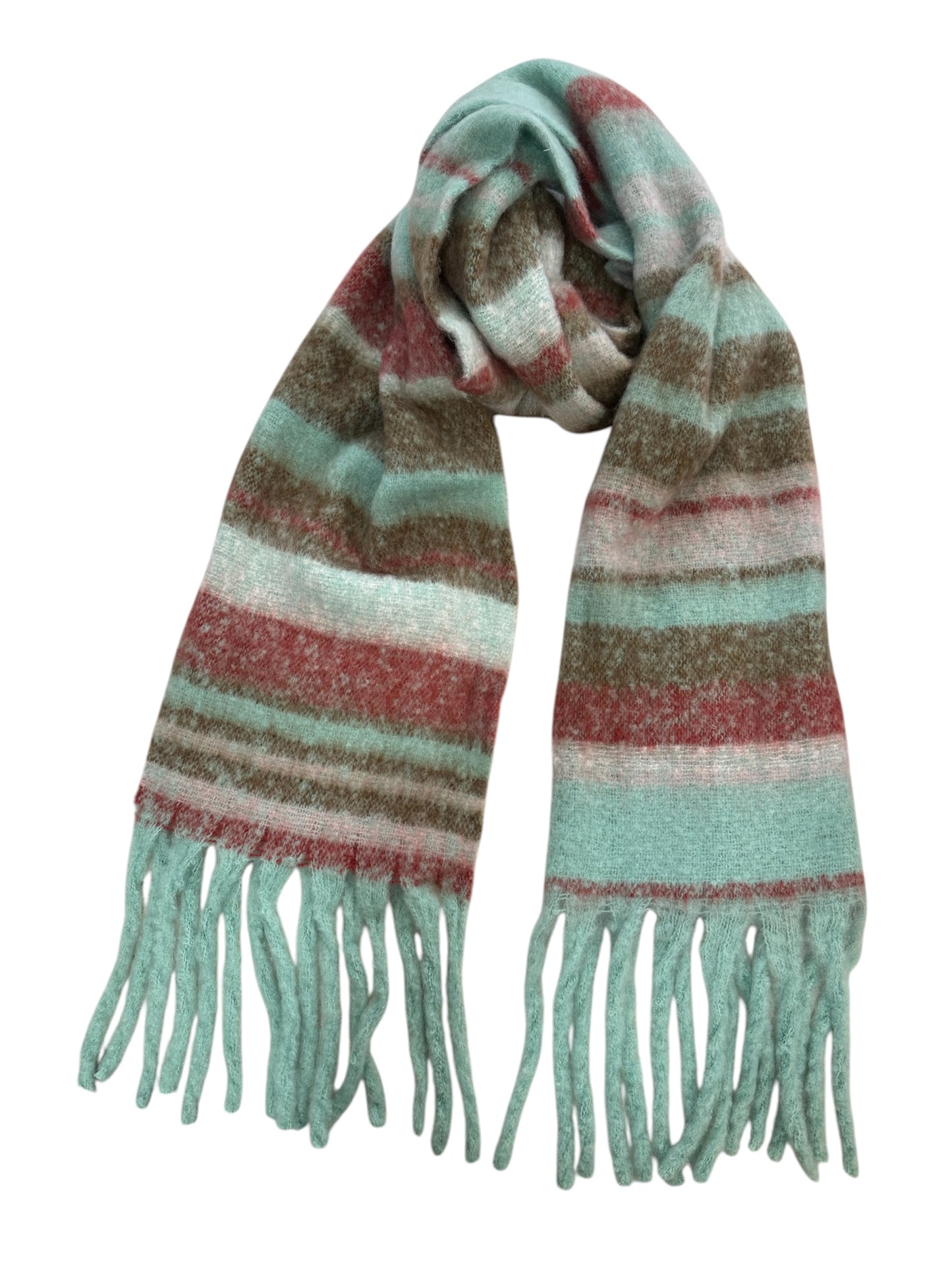 Teal Striped Scarf