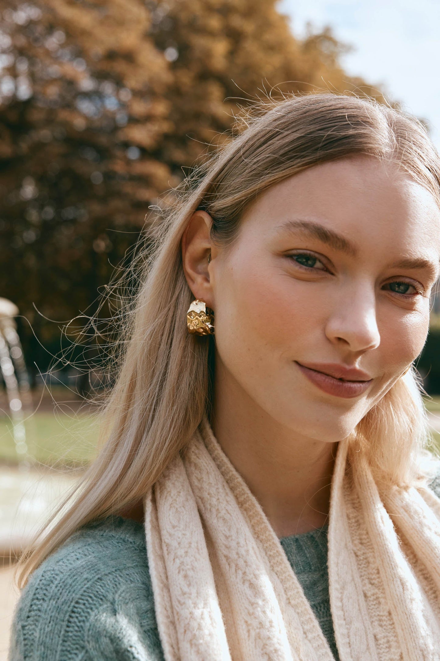 Folie Gold Hoop Earrings - eb&ive
