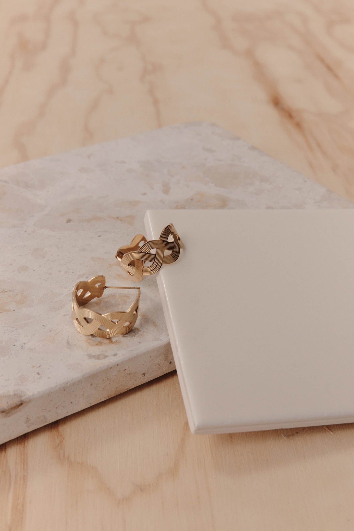 Folie Gold Hoop Earrings - eb&ive